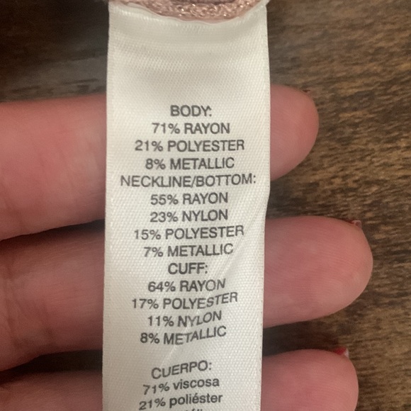 WHBM, Sz L, rose gold sweater with crochet stitch and frill detail. - Picture 8 of 9